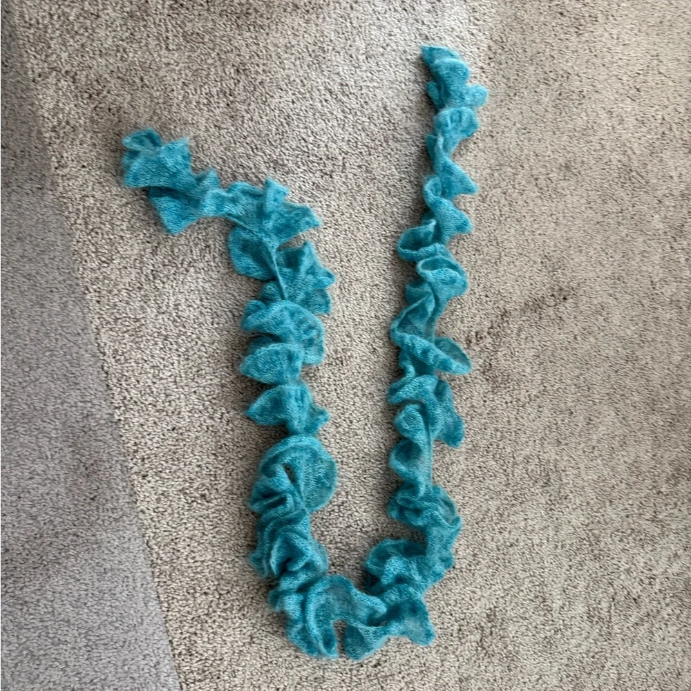 Elegant Floral Black and Blue Scarf